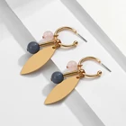 Женские Длинные геометрические серьги AENSOA, золотистые сережки-подвески в стиле ретро с металлическим крючком, вечерние, свадебные украшения, аксессуары, 2021