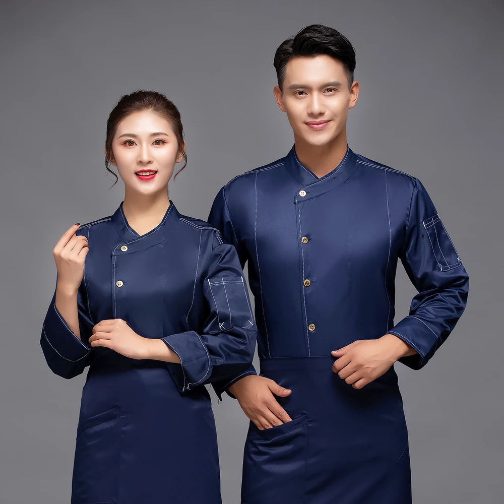 Высокое качество куртка шеф-повара питание кухонный официант Униформа рубашки