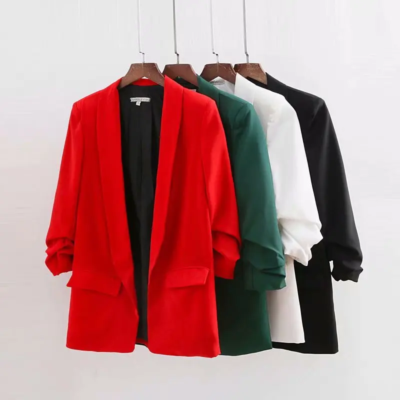 Женский Повседневный пиджак Европейский и американский стиль осень креповый