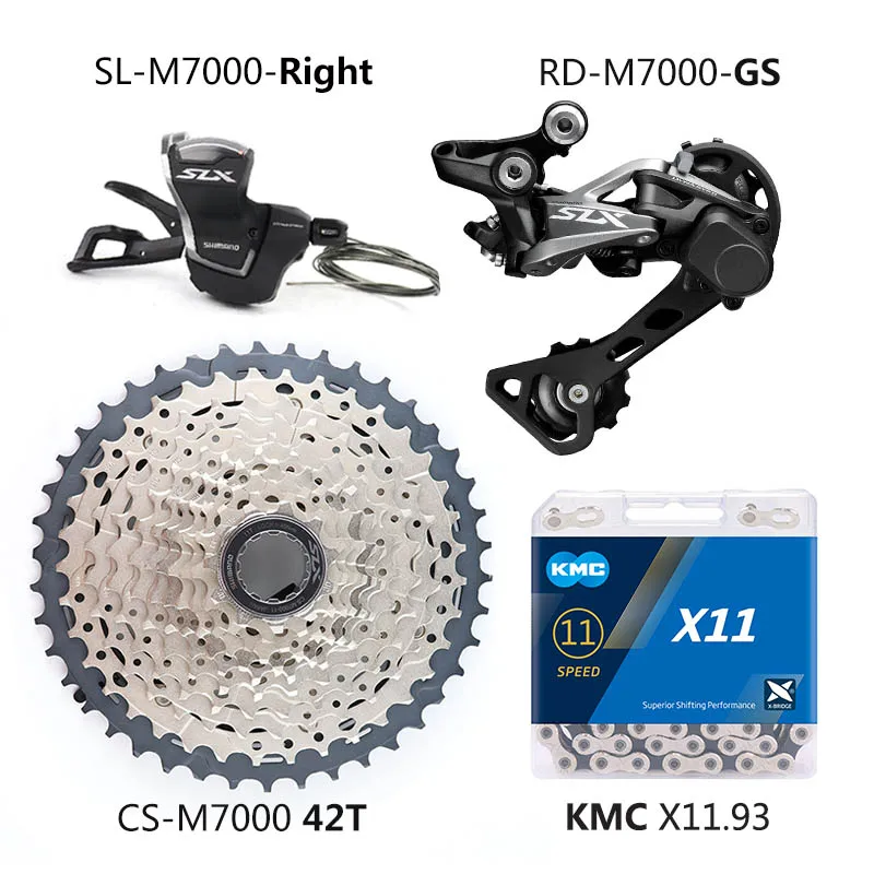SHIMANO SLX M7000 Upgrade-Kit MTB горный велосипед M7000 набор 11 скоростей 42T 46T M7000 задний переключатель рычаг переключения передач kmc цепь - Цвет: 11-42T Boxed KMC X11