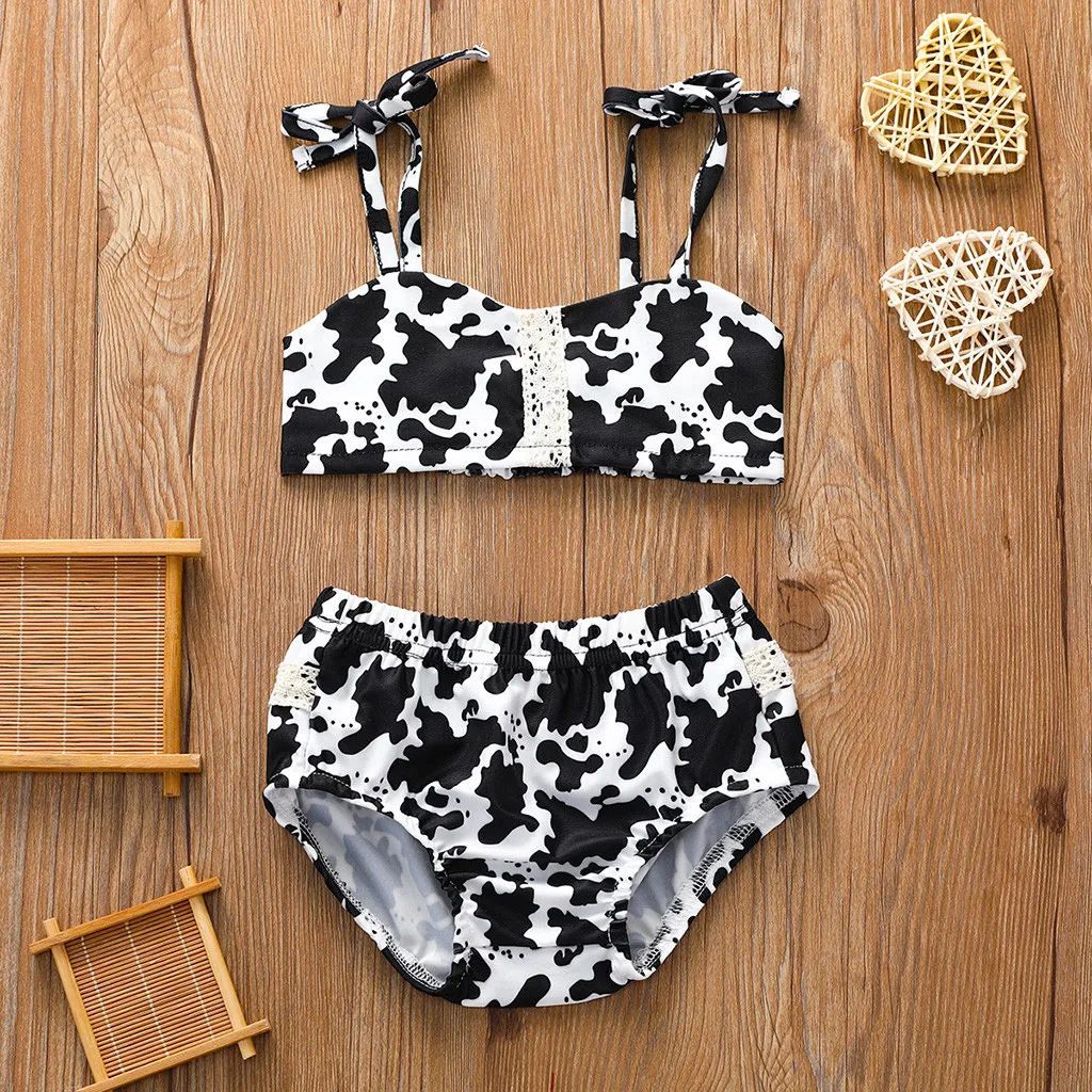 Детские купальники детский пляжный купальный костюм для девочек Леопардовый