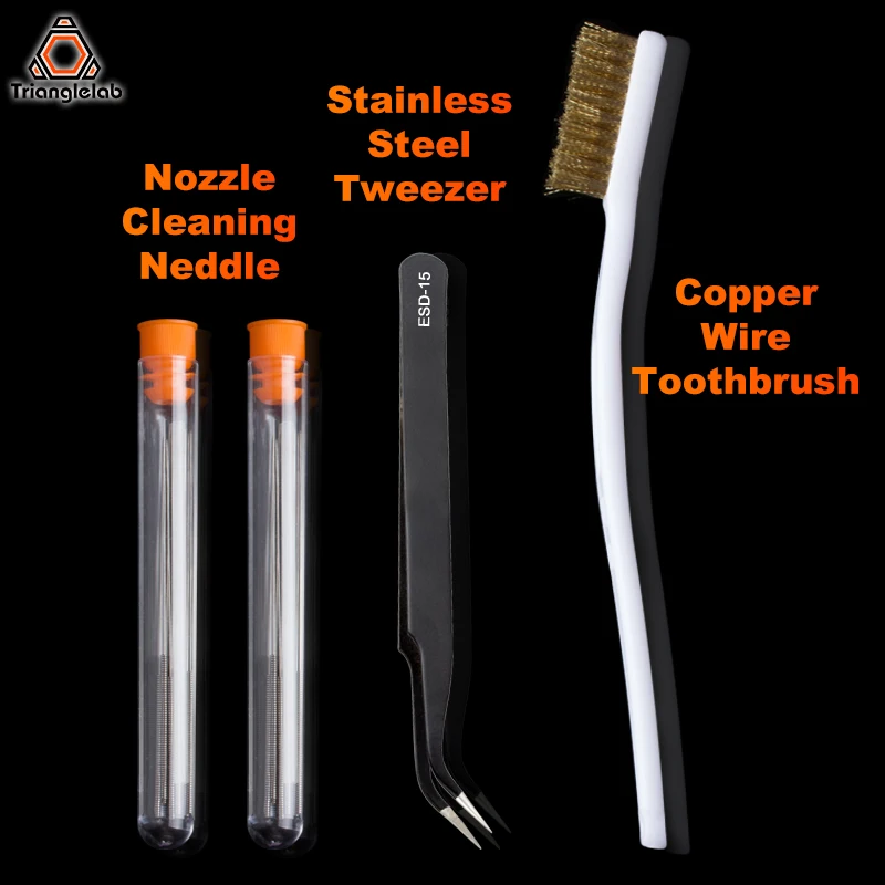 

Trianglelab Stainless Steel Cleaning Needle Copper Brush For Unblock V6 Nozzle MK8 Nozzle 3D Printers Parts hotend Cleaning set