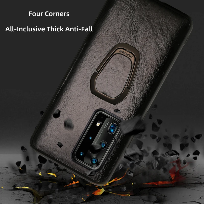 Genuine Leather Magnetic Case for Huawei P50 Pro P30 P40 Lite P20 Mate 40 20 Nova 5T Cover For Honor 50 20 Pro 10 Lite 10i 9X 8X