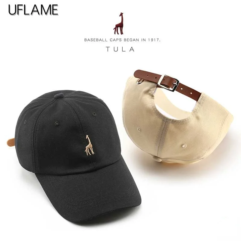 

Fishion Giraffe Solid Baseball Cap for Women Men Visor Hat Animal Embroidered Hip Hop Rebound Cap Bone Wbelt Buckle Baseball hat