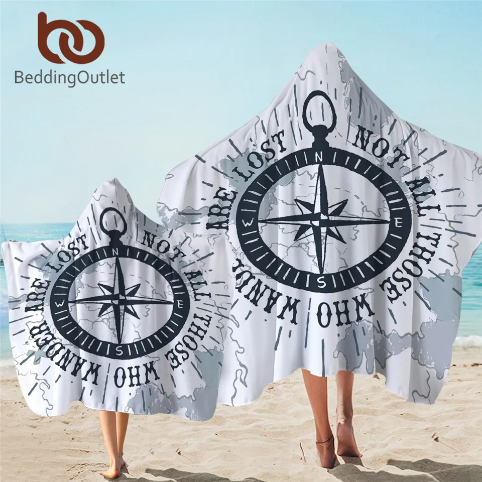 Постельное белье компас ванная комната полотенце морская карта с капюшоном