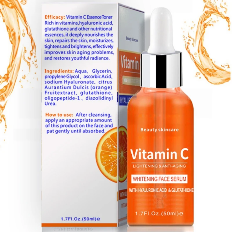 

Vitamin C Whitening Brightening Skin Anti-aging Face Serum Anti-wrinkles Firming Whitening Hyaluronic Acid Face Care Essence