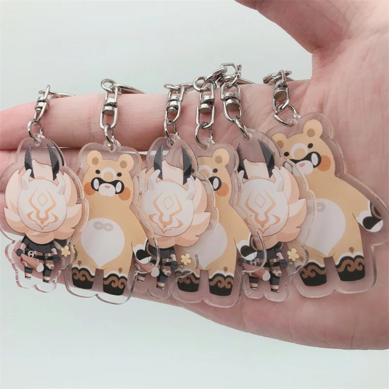 

Game Genshin Impact Xiangling Guoba Gouba Hilichurl Tcho-Tcho Key Chain Backpack Pendant Cartoon Prop Badge