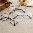 Новинка 2020, Классическая винтажная оправа для очков COOLSIR, круглые линзы, плоская близорукость, оптические зеркальные простые металлические очки для мужчин и женщин