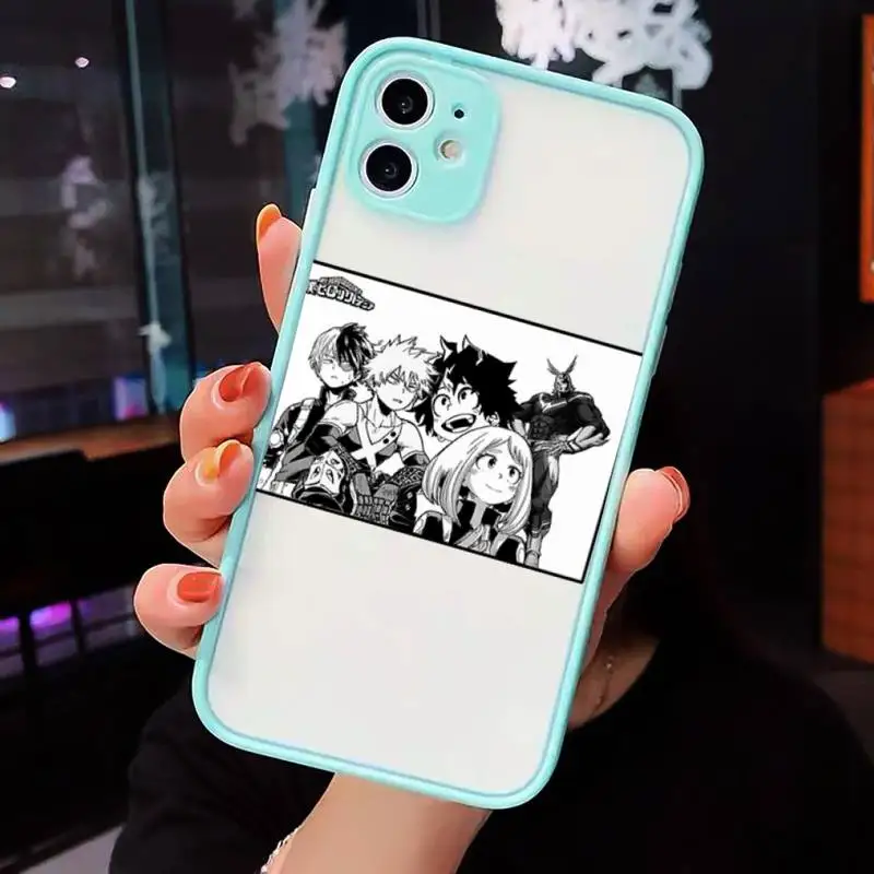 

My hero academia anime luxury Phone Cases funda matte transparent For iphone 7 8 11 12 plus mini x xs xr pro max cover