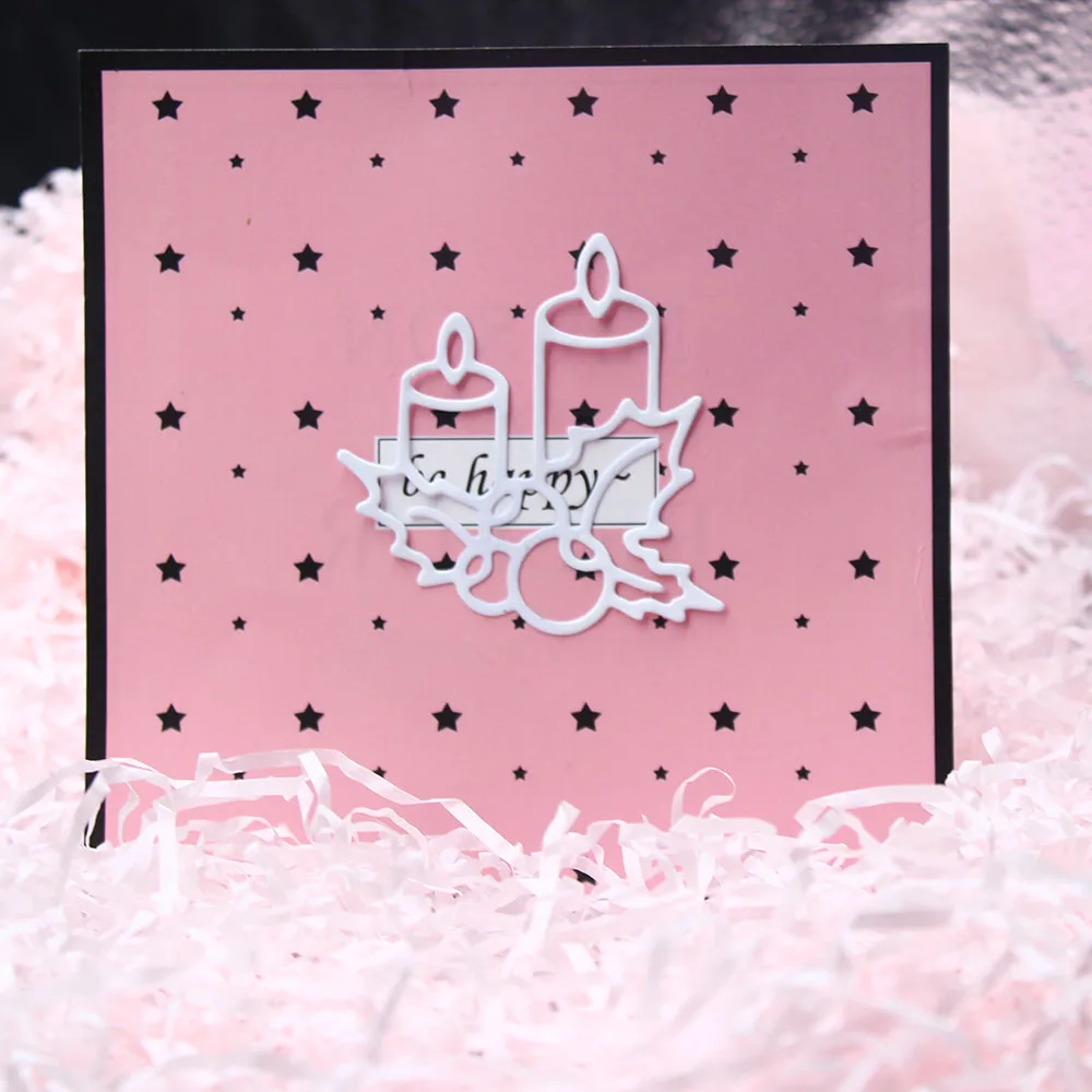 Новые металлические Вырубные штампы трафареты в виде рождественской свечи для