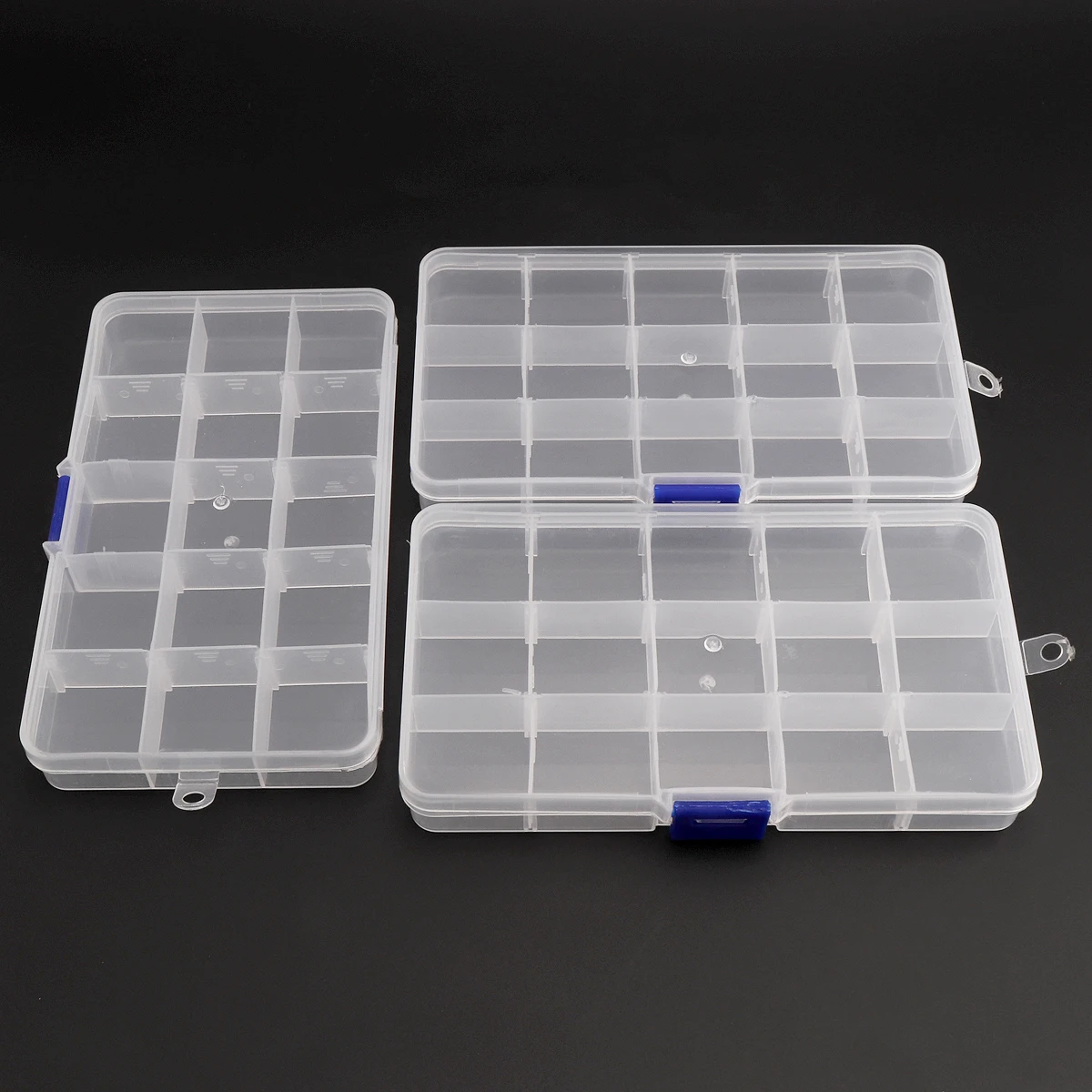 3 шт. прозрачная пластиковая коробка для ювелирных изделий с крышкой|Коробки и