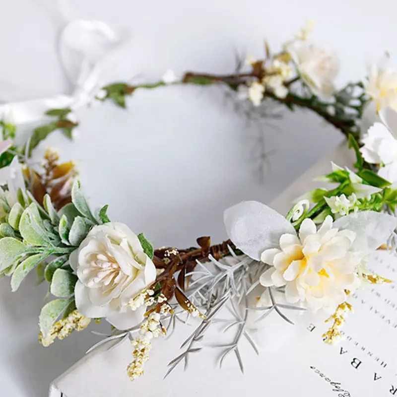 Свадебная гирлянда из ротанга ручной работы искусственный цветок с зелеными