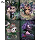 EverShine 5D алмазная живопись сделай сам, портрет, полноразмерная Алмазная вышивка, женщина стразы, картина, мозаика, цветок, настенное искусство