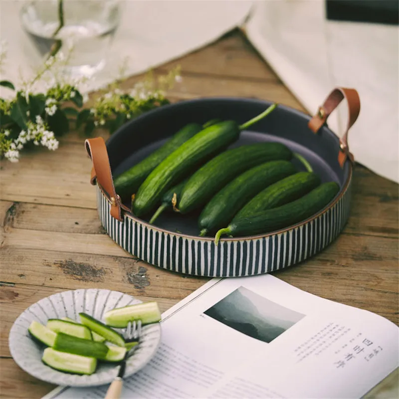 Японская керамическая закусочный хлеб ручной работы в стиле ретро миска с