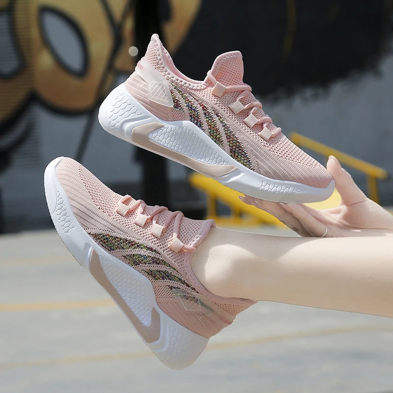 

Fashion Flat Light Women's Shoes Colorful Lightweight Comfortable Mesh Breathable Athletic Sneakers Women Walking Sports Shoes