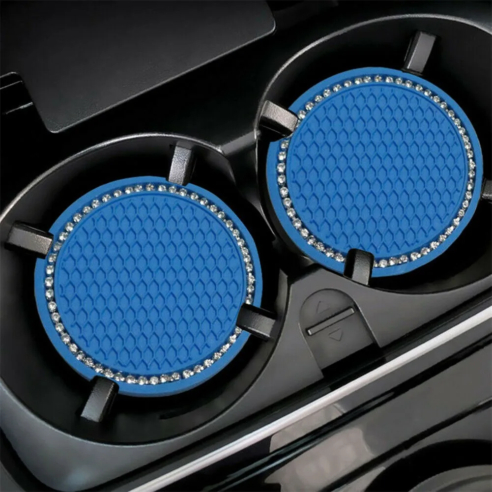 

For Women Car Cup Coasters Insert Coaster Replaces 2PCS Accessories Blue