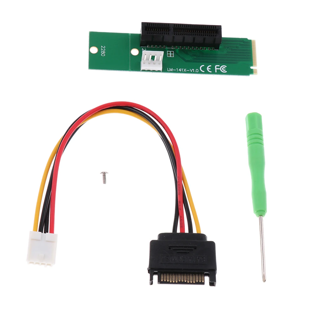 Адаптер M.2 Для PCIe NGFF SSD для PCi e mSATA Riser Card с 4 контактными силовыми