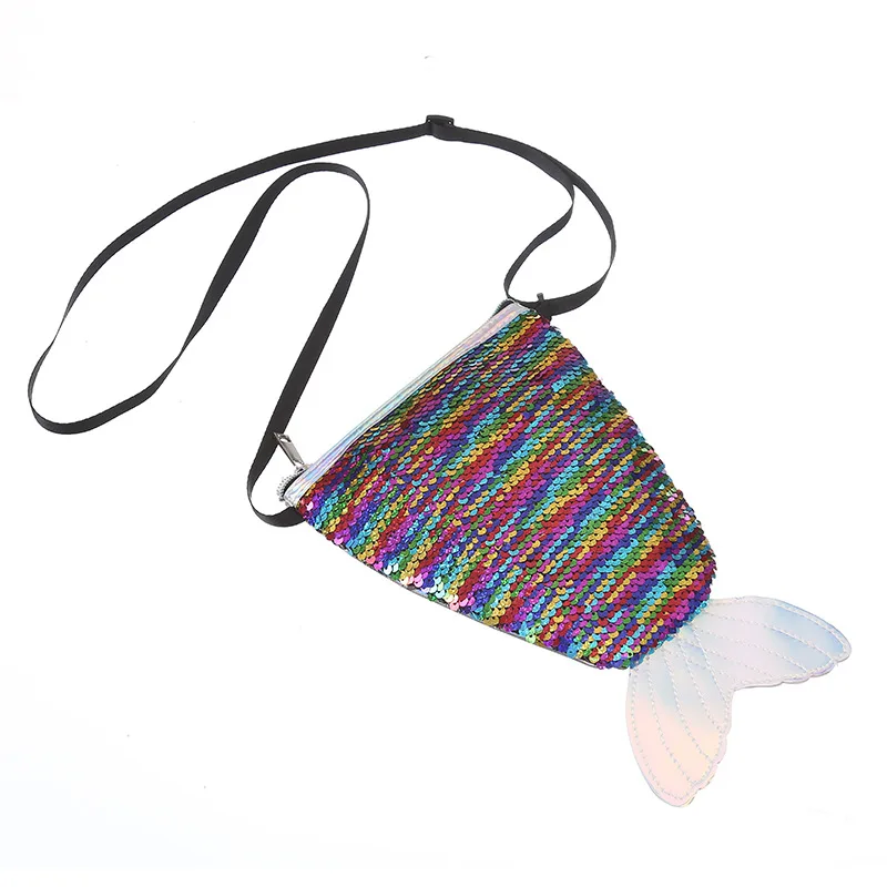 

Sequins kids Bag cartoon fish Shoulder Bag Mermaid Tail Wallet Pouch Purses Handbags Women Crossbody Bags Moible Bag small bag