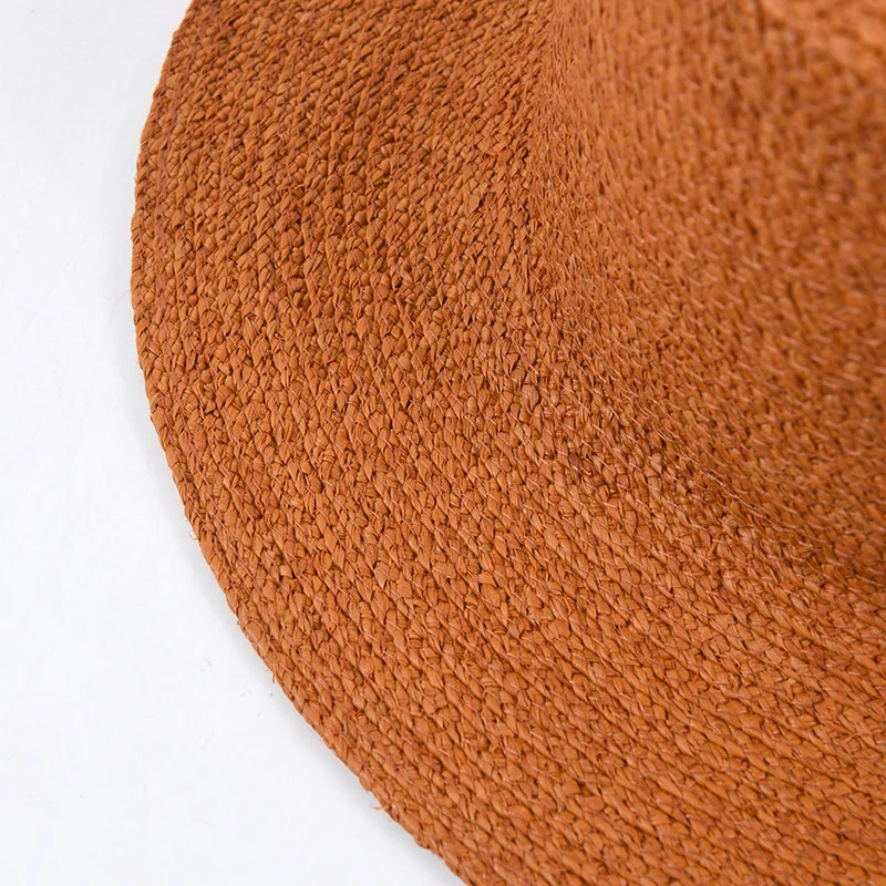 

USPOP Women sun hats natural raffia straw hats solid color wide brim sun hats female beach hats