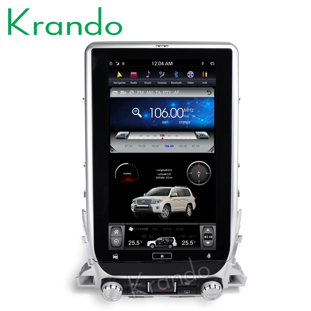 Krando Android 8,1 13," супер Тесла вертикальный сенсорный экран автомобильный мультимедийный плеер радио gps для Toyota Land Cruiser 200+ BT