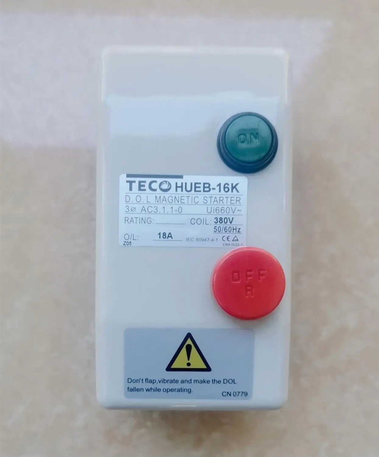 

HUEB-16K Three Phase 3Pole 12.5-18A 5.5KW 7.37HP Magnetic Motor Starter 380V Coil