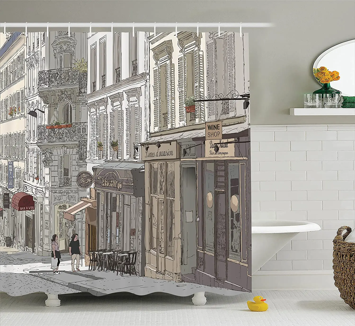 

Занавеска для душа в Париже, на Монмартре, с крючком