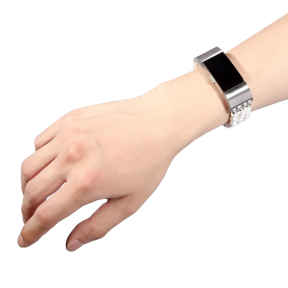 3 ряда бисера женский ювелирный браслет ремешок на запястье для Fibit Charge 2 часы с