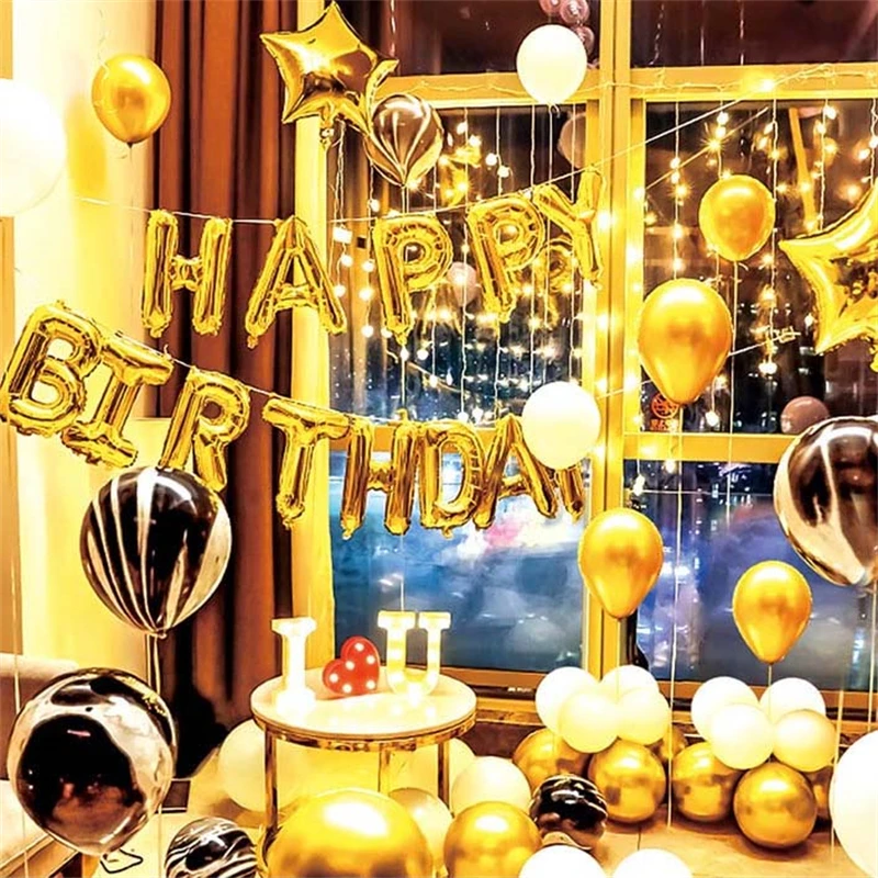 

Украшение для вечеринки в честь Дня Рождения, воздушный шар, костюм с буквами, латексная фольга, алюминиевая пленка, занавеска, Звездный фон, декор для свадьбы, юбилея