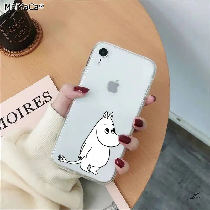 A8 MaiYaCa прекрасный hippo Moomin прозрачный мягкий ТПУ чехол для телефона iPhone 11 pro XS MAX 8 7 6S Plus X 5 5S SE XR - Цвет: A8