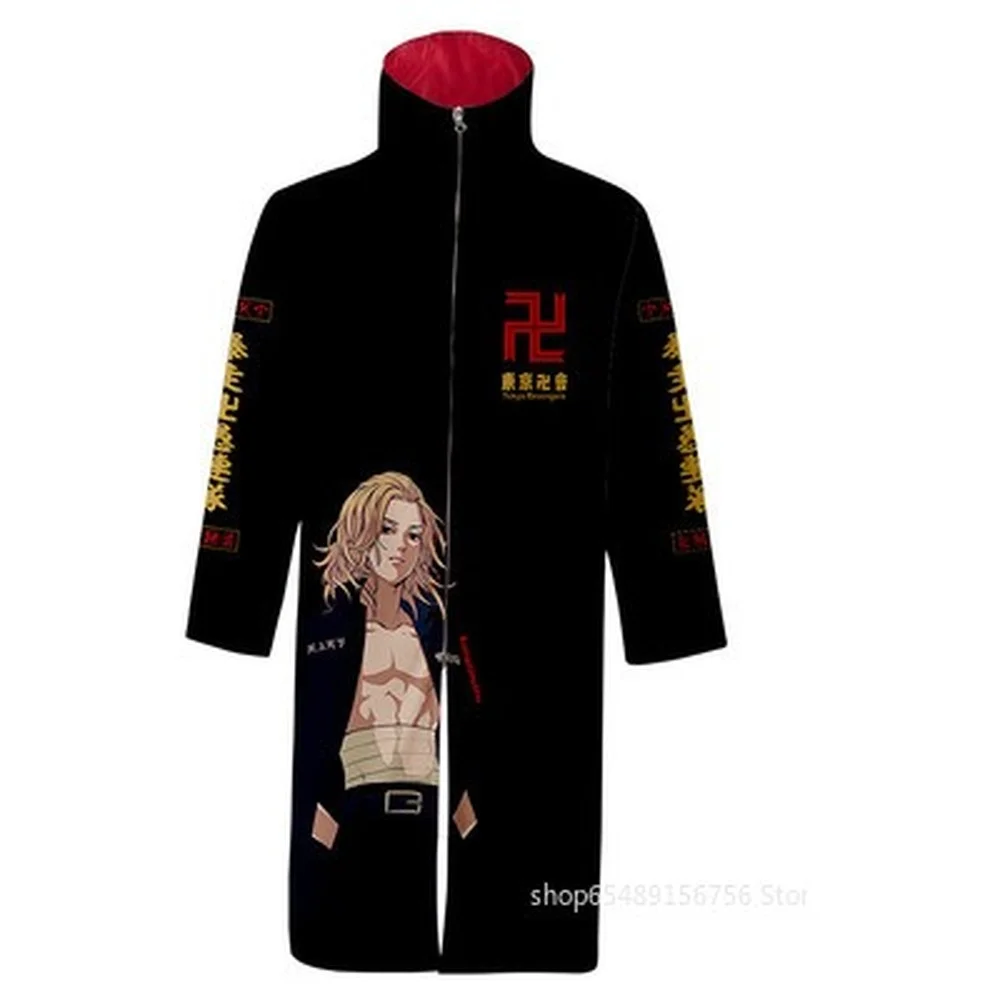 

Anime Tokyo Revengers Cosplay Costume Manjiro Takemichi Zipper Stand Collar Trench Coat Christmas Halloween Party Gifts Clothes