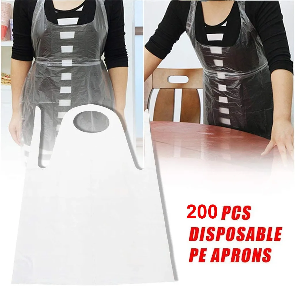 100 шт. одноразовые Парикмахерская накидка унисекс Водонепроницаемый PE фартук