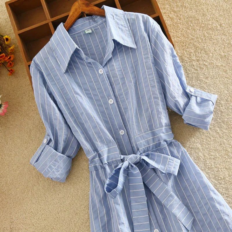 Женское платье рубашка элегантное офисное в полоску лето весна с коротким