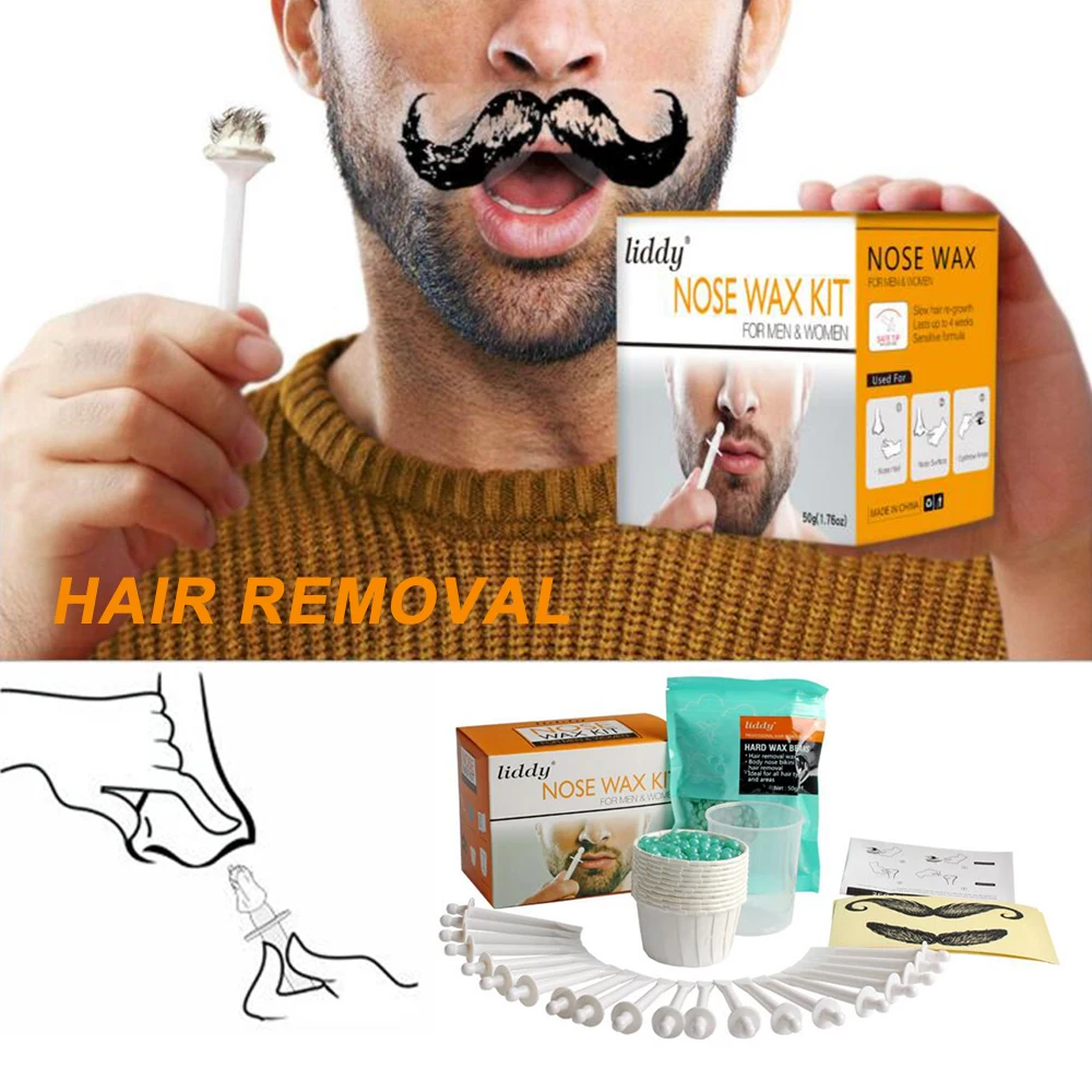 

Nose Ear Hair Removal Wax Kit Sticks Easy Mens Nasal Waxing Remover Strips