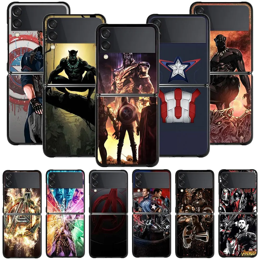 

Marvel Captain America Avengers Iron Man Phone Case For Samsung Galaxy Z Flip3 5G Z Flip 3 5G z flip zflip3 PC Funda Hard Coque