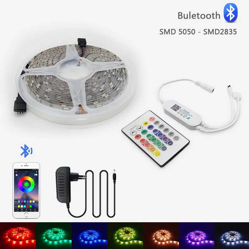 Bluetooth музыкальный светильник RGB DC12V SMD 2835 5050 Светодиодная лента гибкая fita