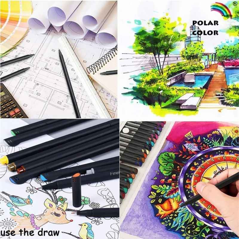 12/24 Цвет s 0 4 мм файнлайнер ручки набор супер тонкая грань Цветной эскиз для