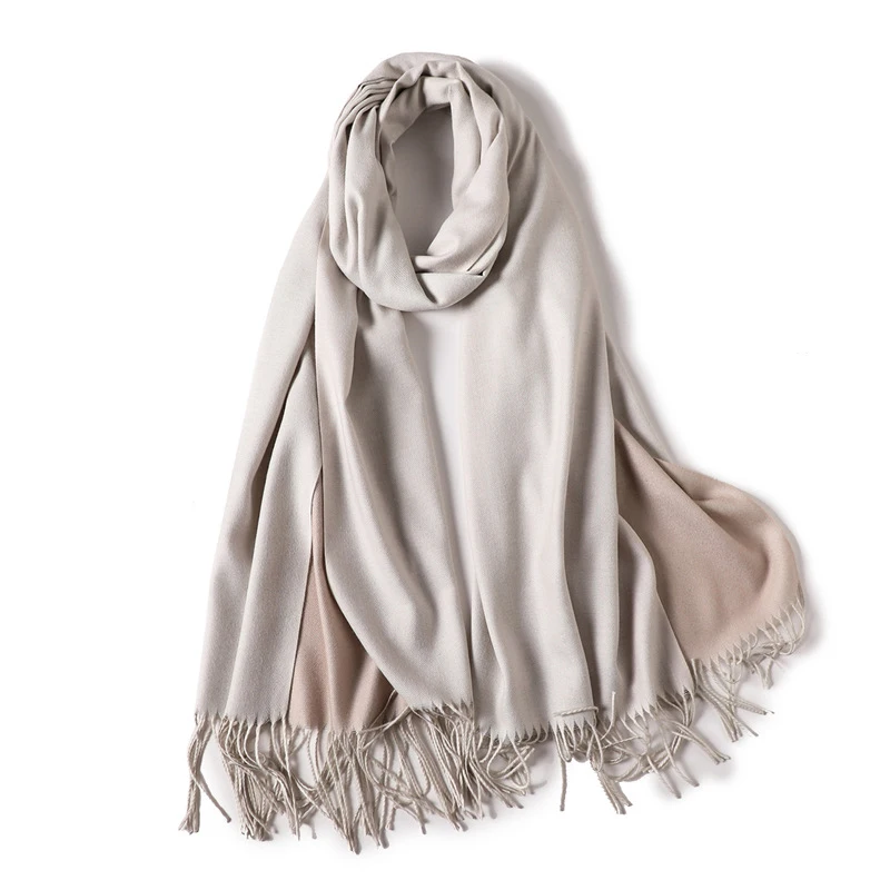 Women Solid Color Cashmere Scarf Tassel Autumn Winter Scarves Wraps Female Shawls Double Sided Long Foulard Femme | Аксессуары для