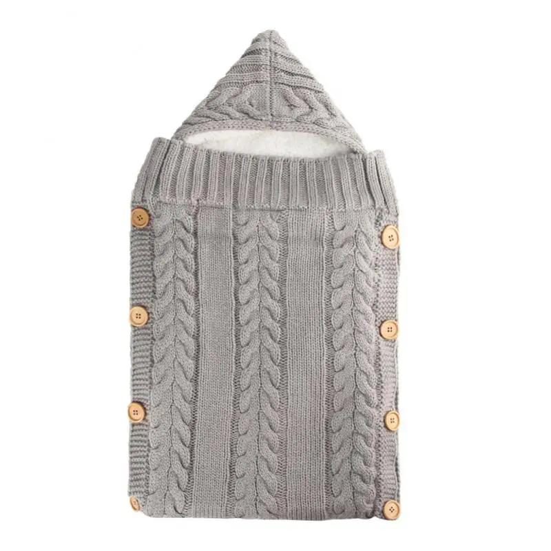 Newborn Warm Sleeping Bag Baby Boy Girl Knit Crochet Swaddle Wrap Swaddling Blanket Kids Bedding Winter Dropshipping | Мать и ребенок