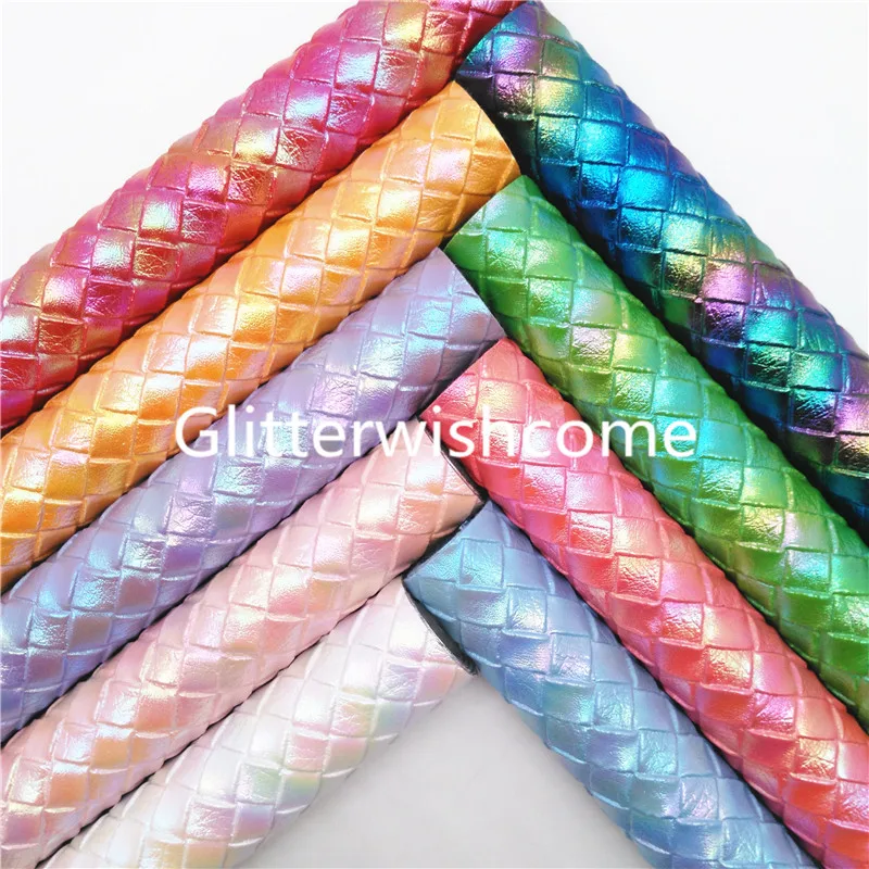 Ткань Glitterwishcome 21x29 см Размер A4 тисненная искусственная кожа с металлическим