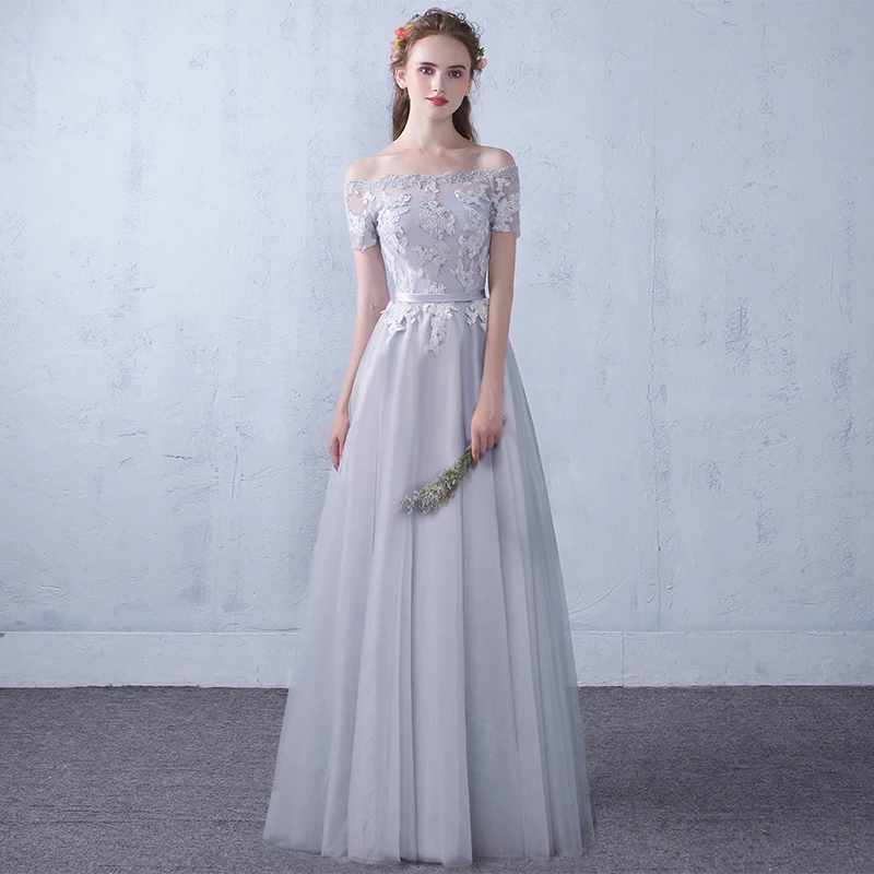 

Women's short evening dress plus size A line O neck lace formal prom event dress grey sexy cocktail wedding party dress