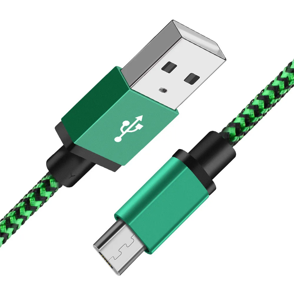 Кабель Micro USB для быстрой зарядки плетеный шнур передачи данных Samsung S7 S6 Huawei Xiaomi Redmi