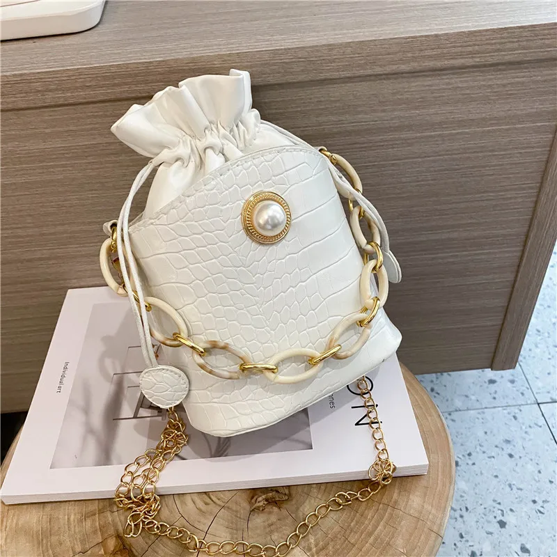 

Women Bag 2021 European and American Retro Handbag Solid Color Leisure Straddle Bag Bucket Bag Designer Bag Fashionable Purses