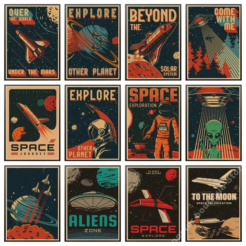 Космическая разведка наклейка для дома искусство картина кафе бара - купить по