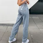 Женские джинсовые брюки с завышенной талией, весенние модные прямые брюки с принтом бабочки, универсальные джинсы в стиле Хай-стрит
