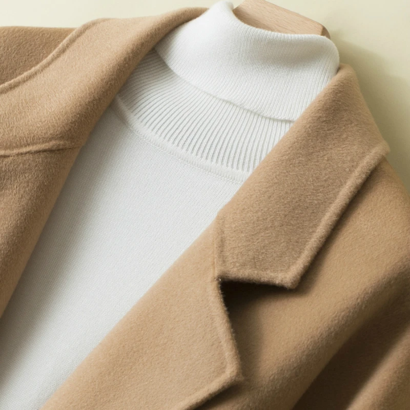 Женские пальто осень зима 100% шерстяная куртка Двустороннее шерстяное Женская