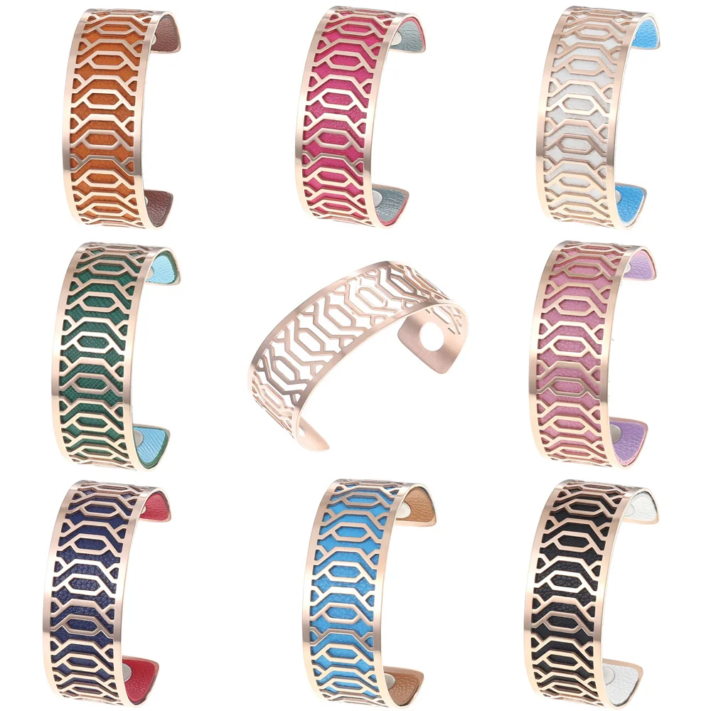 Cremo открытый жесткий браслет из розового золота нержавеющая сталь 25 мм широкий