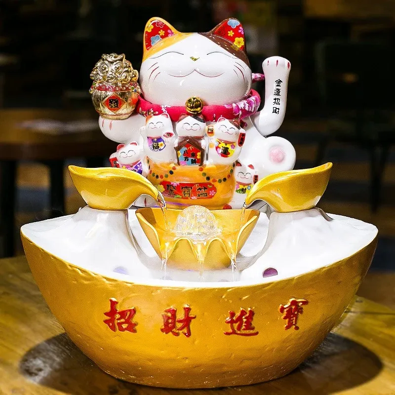 Смола Lucky Cat водные украшения для фонтана в помещении фэн шуй водный увлажнитель