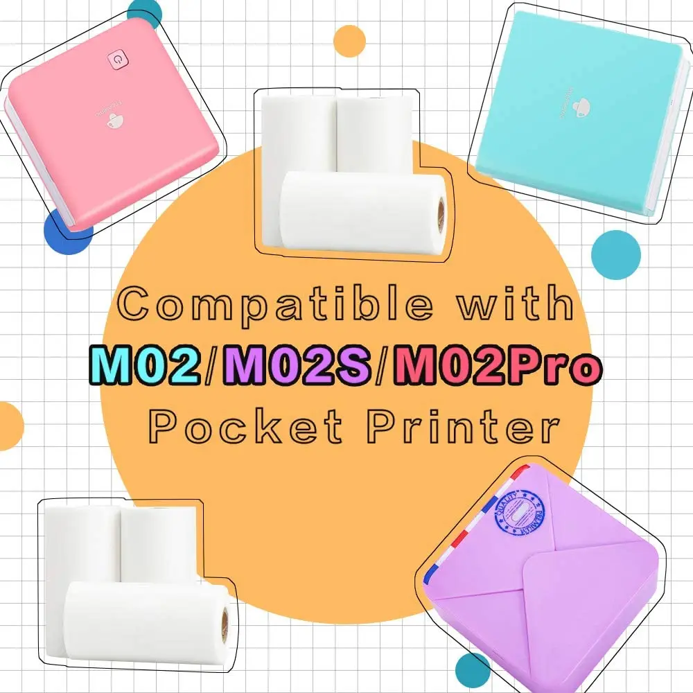 Печатная прозрачная термобумага Phomemo для принтера M02/M02S/M02Pro самоклеящаяся