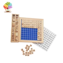 Treeyear Montessori Wooden Toys Counting Blocks Puzzles Math Hundred Board 1-100 Consecutive Numbers Educational Game for Kids