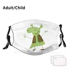 Shreppa : ) многоразовая маска для лица с забавным принтом Pm2.5, фильтр, Шрек, свинья, зеленый, коричневый, красивая